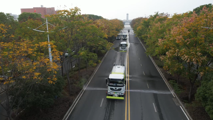 1+1＞2！徐工“洗掃清洗”黃金搭檔，還原美麗天門靚麗本色