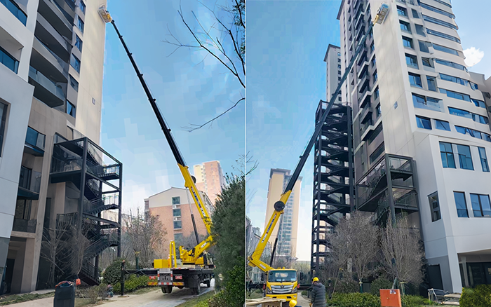 高樓施工遇 “攔路虎”？徐工 GKS45A 小飛臂 “精準(zhǔn)走位”